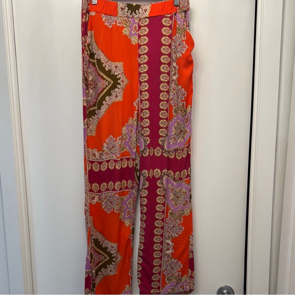 Vibrant Orange and Pink Women's Pants size s